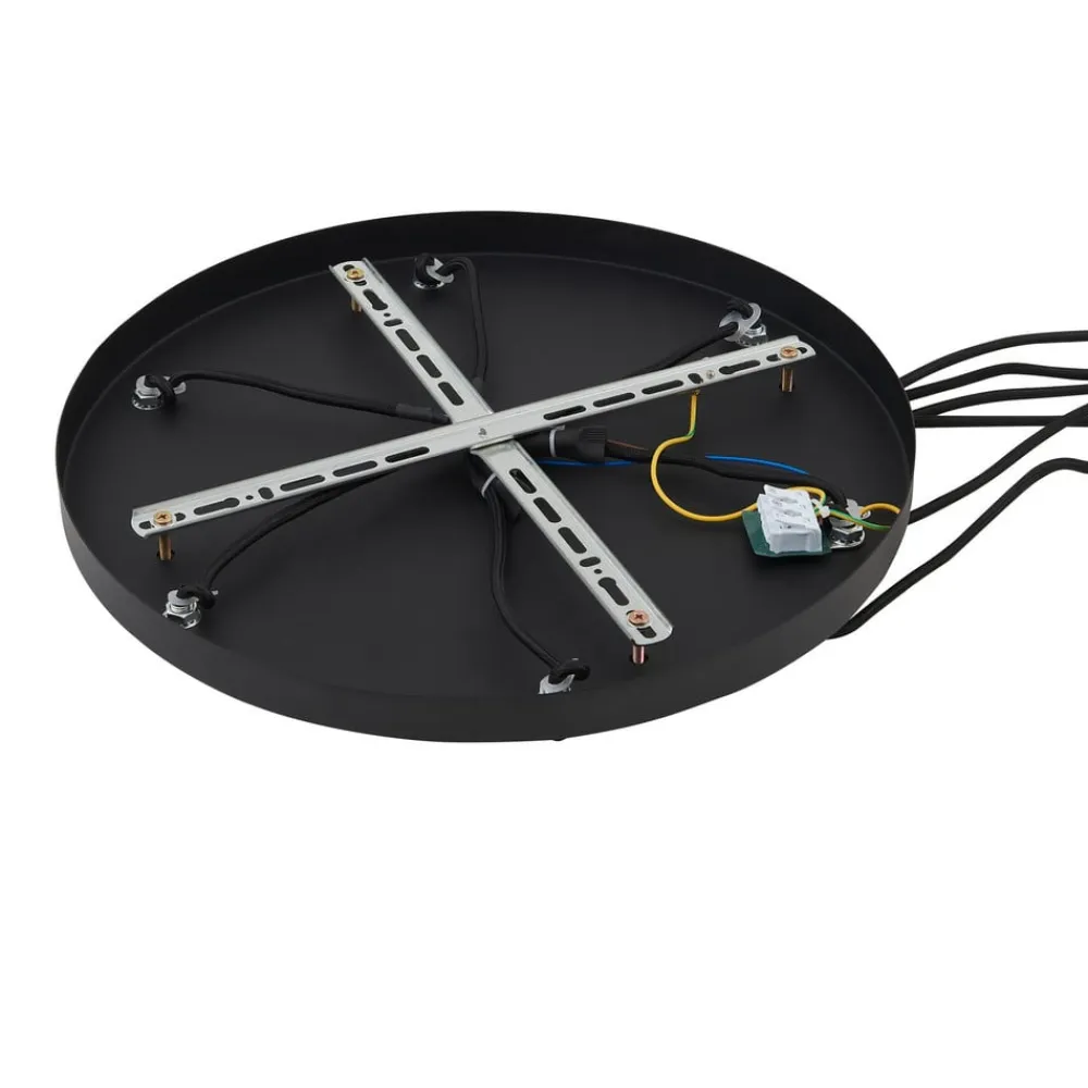 Lindby hængelampe Doroteo, 6 lyskilder, grøn/amber/grå, glas