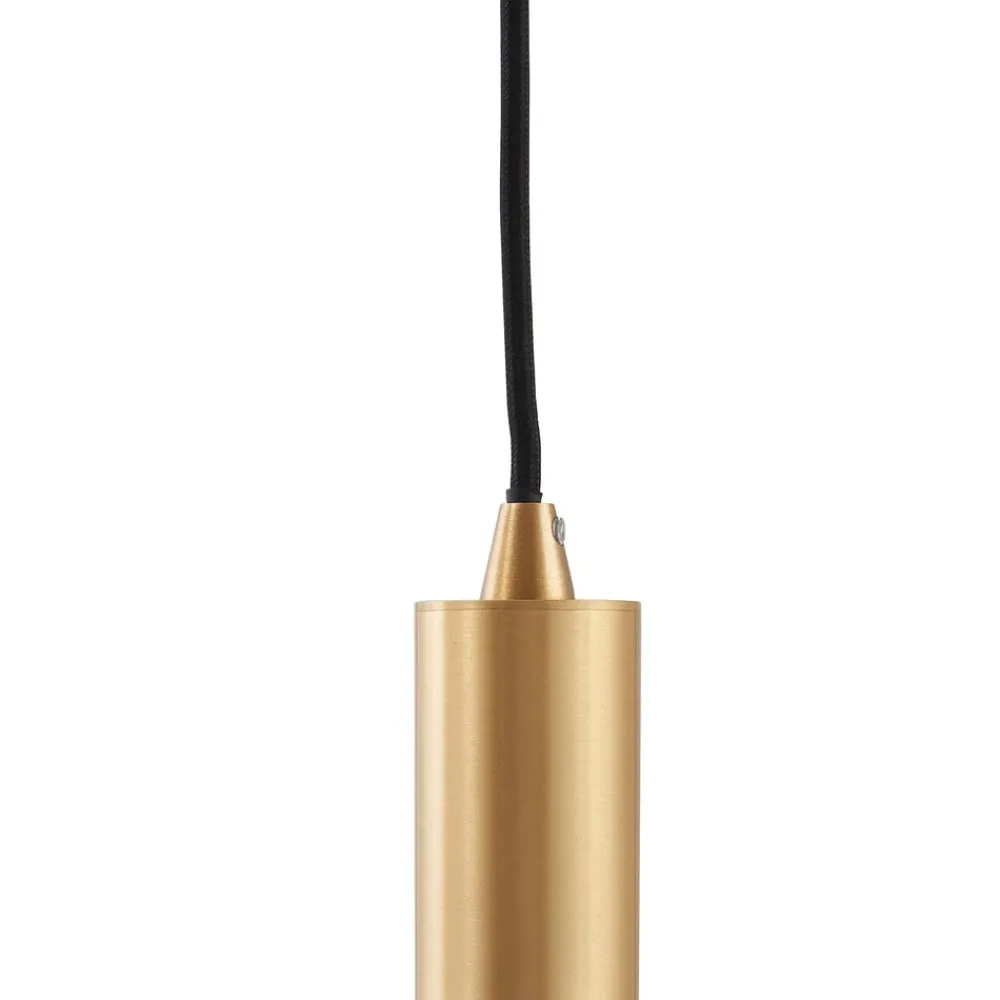 Lindby hængelampe Doroteo, 6 lyskilder, grøn/amber/grå, glas