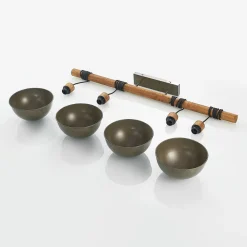 hængelampe Durbis, 116 cm, 4 lyskilder, grå, træ, E27^Lindby Online