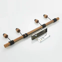 hængelampe Durbis, 116 cm, 4 lyskilder, grå, træ, E27^Lindby Online