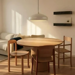 Lindby Pendellamper|Pendellamper>hængelampe Elover, beige, Ø 45 cm, jern