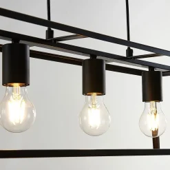 Lindby hængelampe Emily, 72 cm, sort, 3 lyskilder, metal