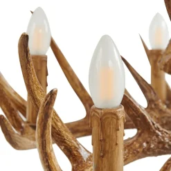 hængelampe Fibi, brun, gevir, 6 lyskilder E14^Lindby Hot