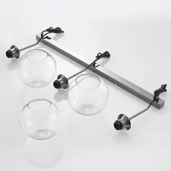 Lindby hængelampe Firano, 110 cm, 3 lyskilder, antracit, glas