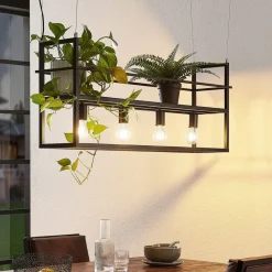 Lindby Pendellamper|Pendellamper>hængelampe Grisela, hylde, sort, metal, 120 cm