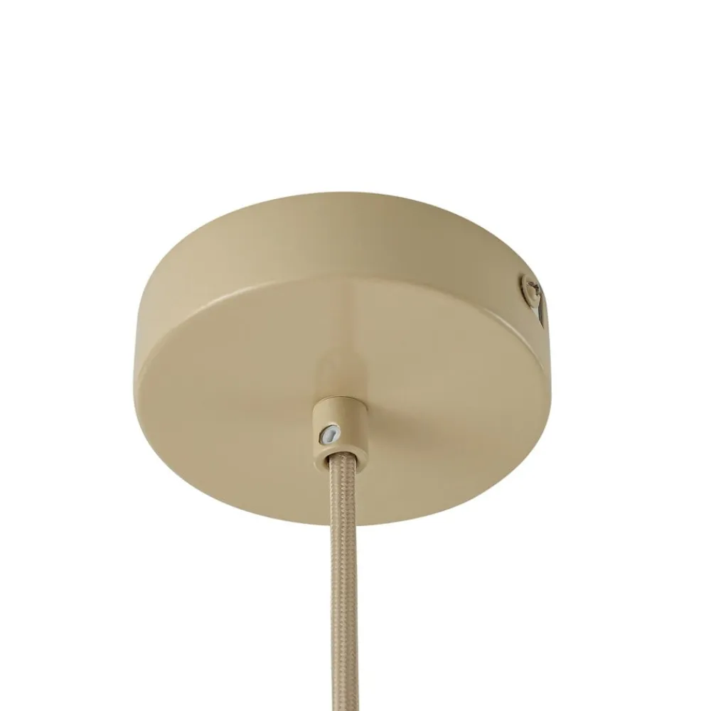 Lindby Hængelampe Helin, beige, Ø 70 cm, tekstil, 3 x E27