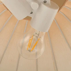 Lindby Hængelampe Helin, beige, Ø 70 cm, tekstil, 3 x E27