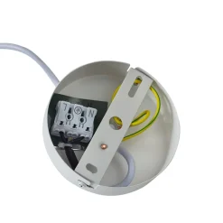 Lindby hængelampe Helin, blå, Ø 35 cm, stof