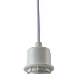 Lindby hængelampe Helin, blå, Ø 35 cm, stof