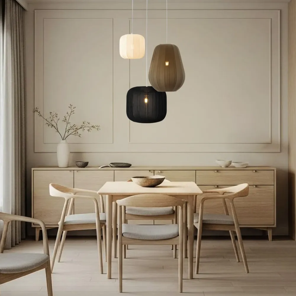 Lindby Pendellamper|Pendellamper>hængelampe Helin sort/hvid/grå, Ø 60 cm, 3 lyskilder