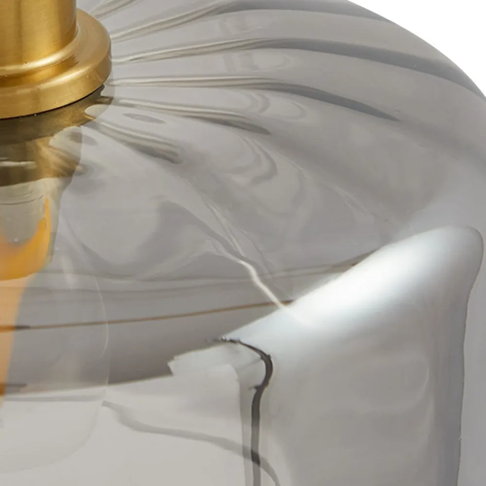 hængelampe Hildur, 5 lyskilder, røgfarvet grå, glas^Lindby Clearance