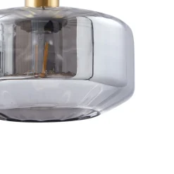 hængelampe Hildur, Ø 22 cm, 1 lyskilde, røggrå, glas^Lindby New