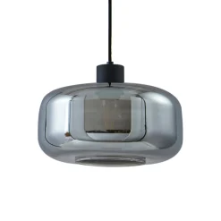 hængelampe Hildur, Ø 28,5 cm, 1 lyskilde, grå, glas^Lindby