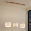 hængelampe Imarin, 3 lyskilder, hvid, tekstil, 100 cm^Lindby Outlet