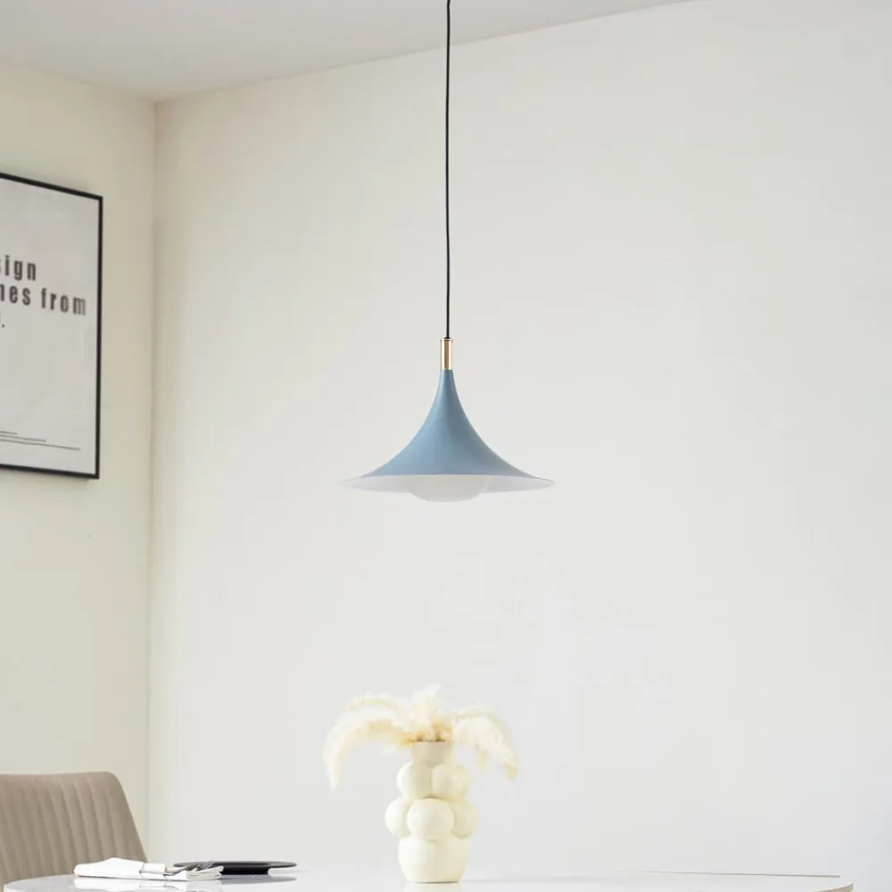 Lindby Pendellamper|Pendellamper>hængelampe Jarl, blå, metal, Ø 35 cm, G9