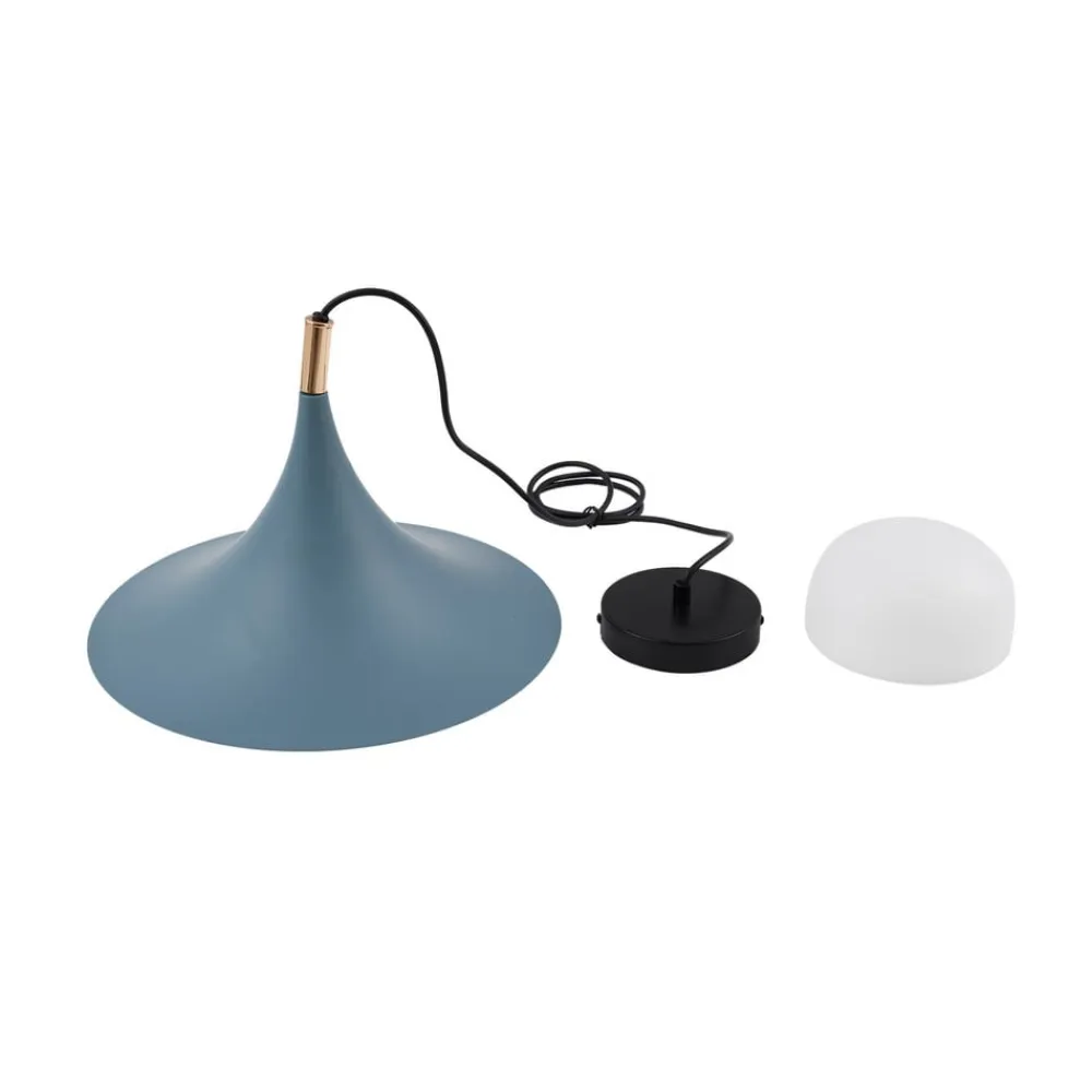 Lindby Pendellamper|Pendellamper>hængelampe Jarl, blå, metal, Ø 35 cm, G9