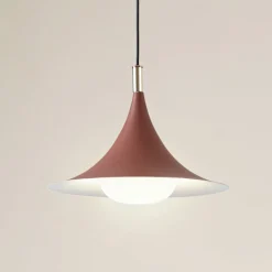 hængelampe Jarl, brun, metal, Ø 35 cm, G9^Lindby Online