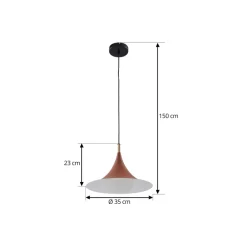 hængelampe Jarl, brun, metal, Ø 35 cm, G9^Lindby Online