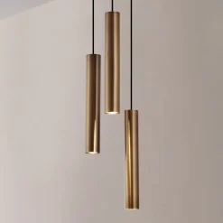 Lindby hængelampe Joffrey, Ø 24 cm, messing, 3 lyskilder, GU10