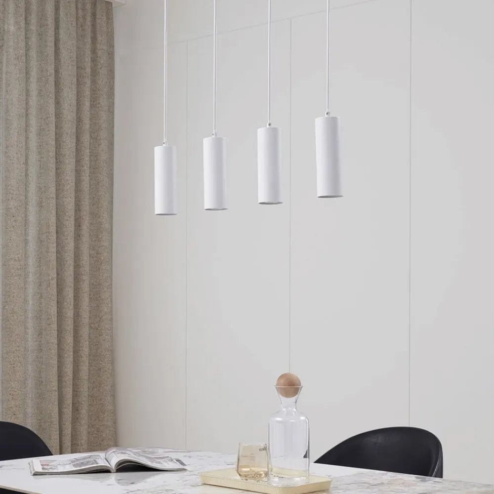 Lindby Pendellamper|Pendellamper>hængelampe Joffrey, 76 cm, hvid, 4 lyskilder, GU10