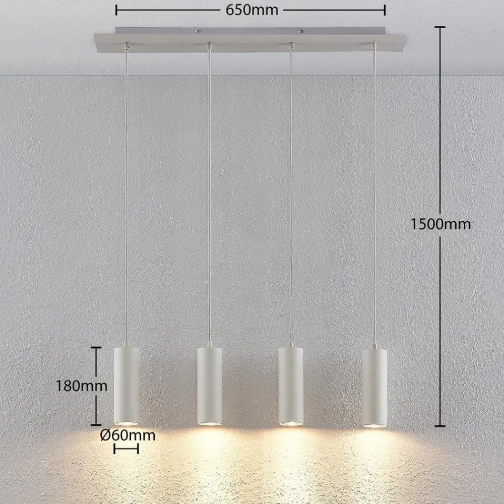 Lindby Pendellamper|Pendellamper>hængelampe Joffrey, 76 cm, hvid, 4 lyskilder, GU10