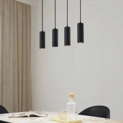 Lindby Pendellamper|Pendellamper>hængelampe Joffrey, 76 cm, sort, 4 lyskilder, GU10