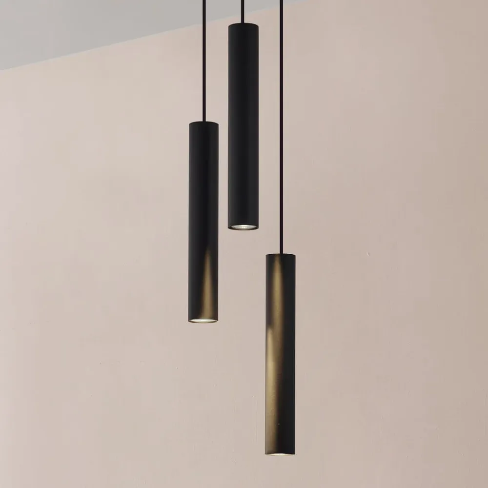 Lindby Pendellamper|Pendellamper>hængelampe Joffrey, Ø 24 cm, sort, 3 lyskilder, GU10