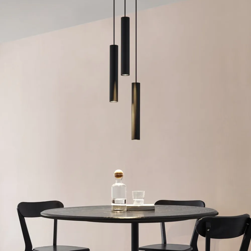 Lindby Pendellamper|Pendellamper>hængelampe Joffrey, Ø 24 cm, sort, 3 lyskilder, GU10
