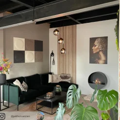 Lindby hængelampe Jurian, 32 cm, 3 lyskilder, sort/røget, glas