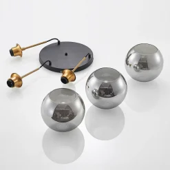 hængelampe Jurian, 32 cm, 3 lyskilder, bronze, røg, glas^Lindby Sale