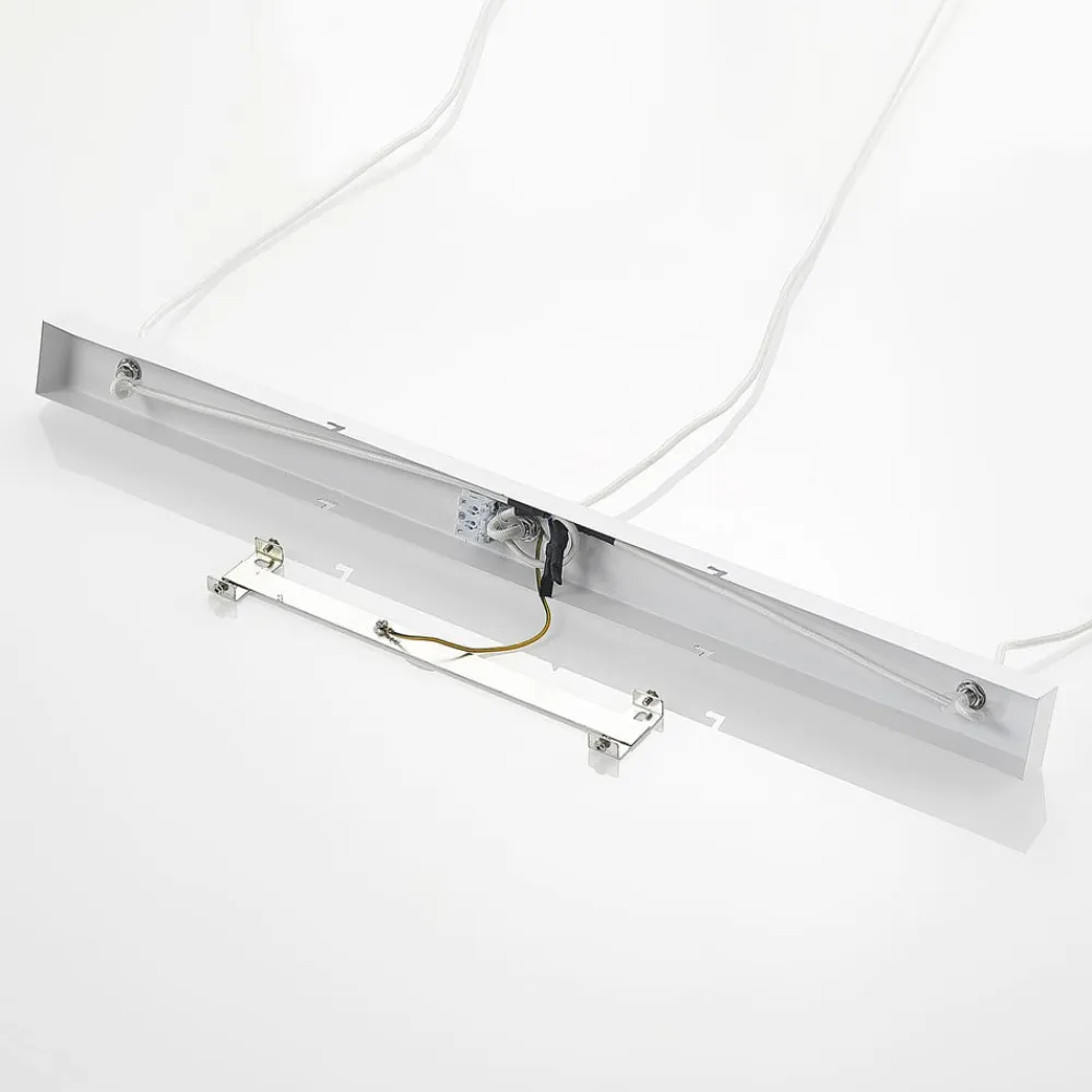 Lindby hængelampe Kadir, 73 cm, 3 lyskilder, hvid, træ