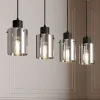 hængelampe Kourtney, 4 lyskilder, sort/grå, glas, E27^Lindby Sale