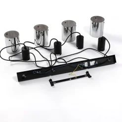 hængelampe Kourtney, 4 lyskilder, sort/grå, glas, E27^Lindby Sale