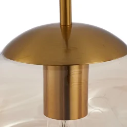 Lindby hængelampe Lelia, ravfarvet, glas, Ø 35 cm