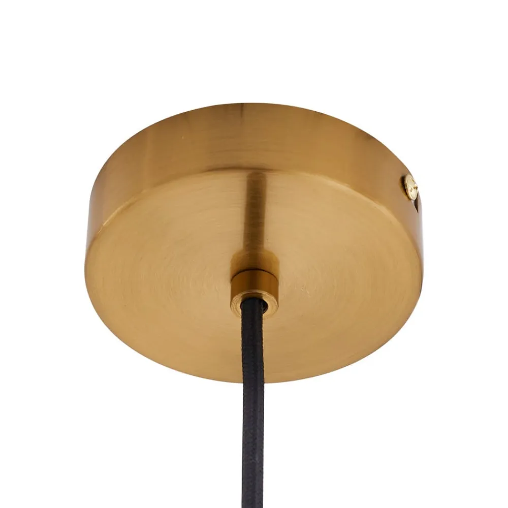 Lindby hængelampe Lelia, ravfarvet, glas, Ø 35 cm