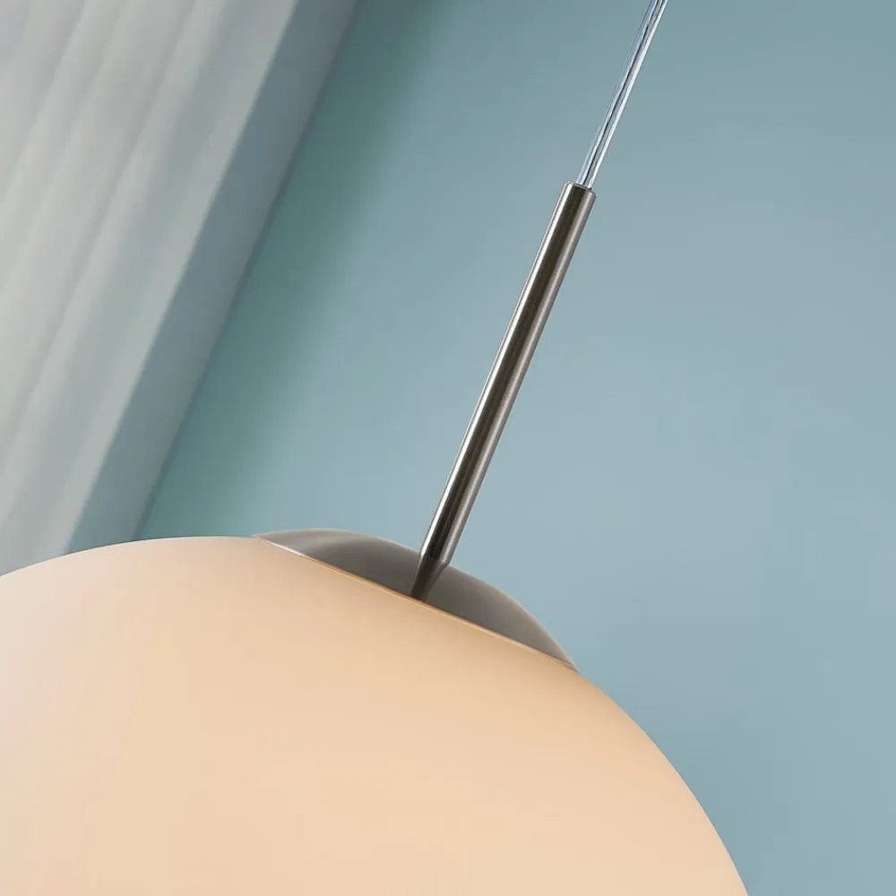 Lindby Pendellamper|Pendellamper>hængelampe Marike, Ø 40 cm, hvid, glas, kugle, E27