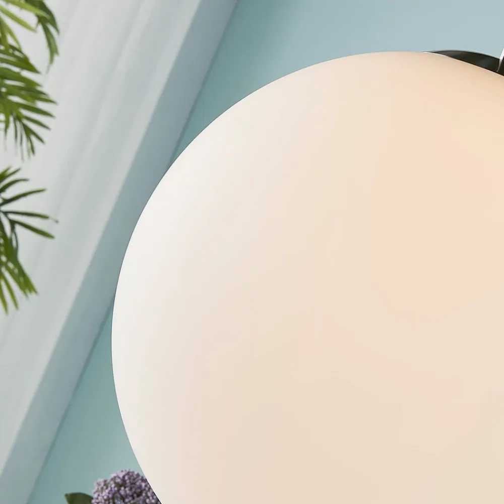 Lindby Pendellamper|Pendellamper>hængelampe Marike, Ø 40 cm, hvid, glas, kugle, E27