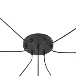 Lindby hængelampe Marla, 7 lyskilder, glas, røgfarvet grå, 128 cm