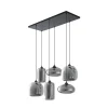 Lindby Pendellamper|Pendellamper>hængelampe Marla, 6 lyskilder, glas, røggrå