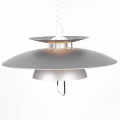 Lindby hængelampe Nadija, grå, 43 cm, højdejusterbar, E27