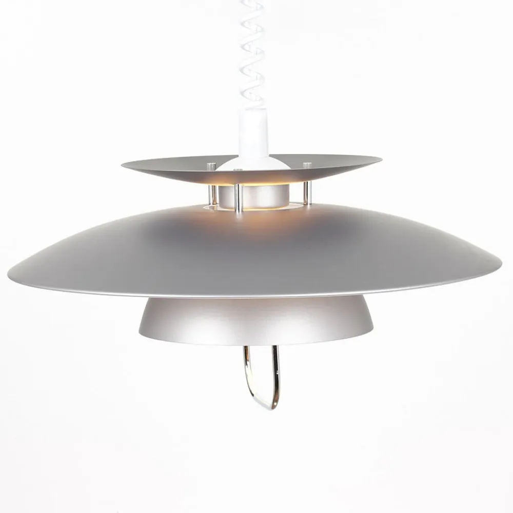 Lindby hængelampe Nadija, grå, 43 cm, højdejusterbar, E27