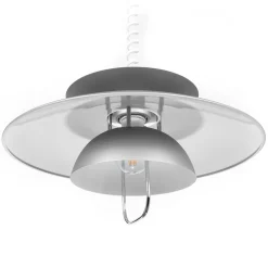 Lindby hængelampe Nadija, grå, 43 cm, højdejusterbar, E27