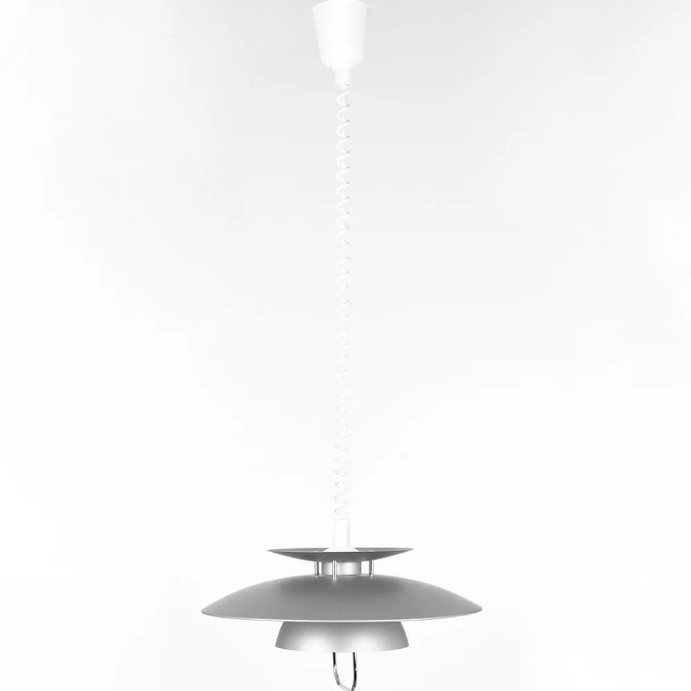 Lindby hængelampe Nadija, grå, 43 cm, højdejusterbar, E27