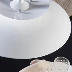 Lindby hængelampe Nadija, hvid, 43 cm, højdejusterbar, E27