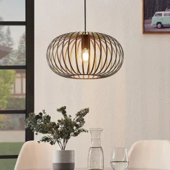 Lindby Gang|Pendellamper>hængelampe Nahele, brun, metal, Ø 40 cm, E27