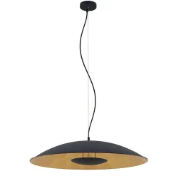 Lindby hængelampe Narisara, Ø 80 cm, E27, sort-guld