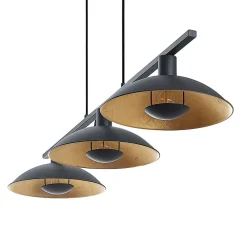 hængelampe Narisara, 118 cm, E14, 3 lyskilder, sort-guld^Lindby Online