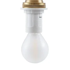 hængelampe Nolane, Ø 11 cm, keramik, hvid/messing^Lindby New