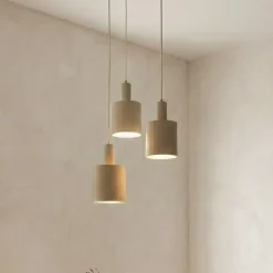 Lindby Pendellamper>hængelampe Ovelia, beige, 3 lyskilder, metal, E27