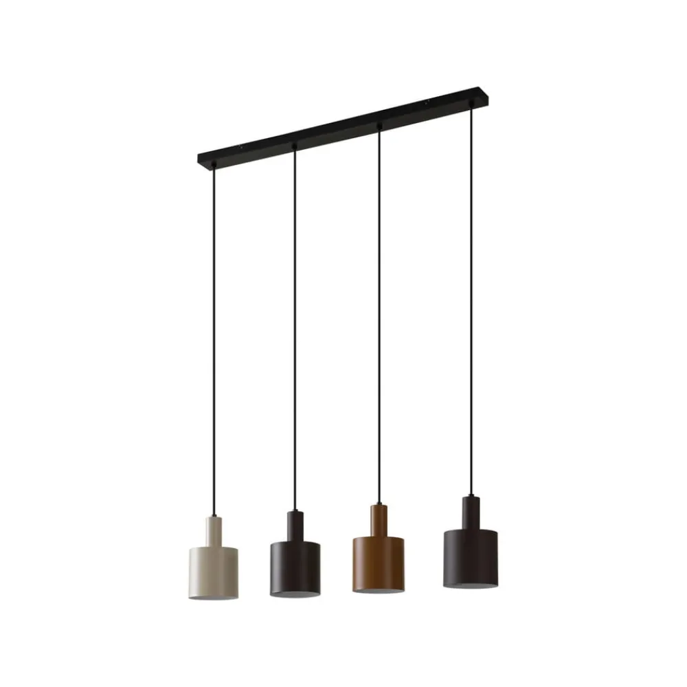 Lindby Pendellamper>hængelampe Ovelia, brun/kaffe/beige, 4 lyskilder, E27